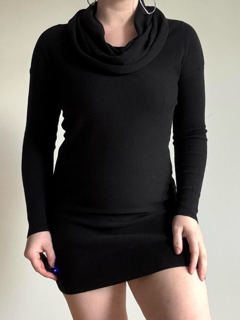 Ruby Moon black cowl neck sweater dress